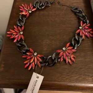 NWT Baublebar Statement Necklace Red/Pink Flowers